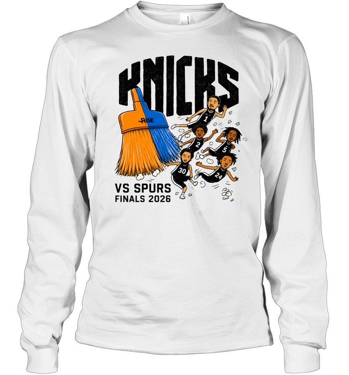 New York Knicks vs Spurs Finals 2026 Broom Sweep Long Sleeve Tee