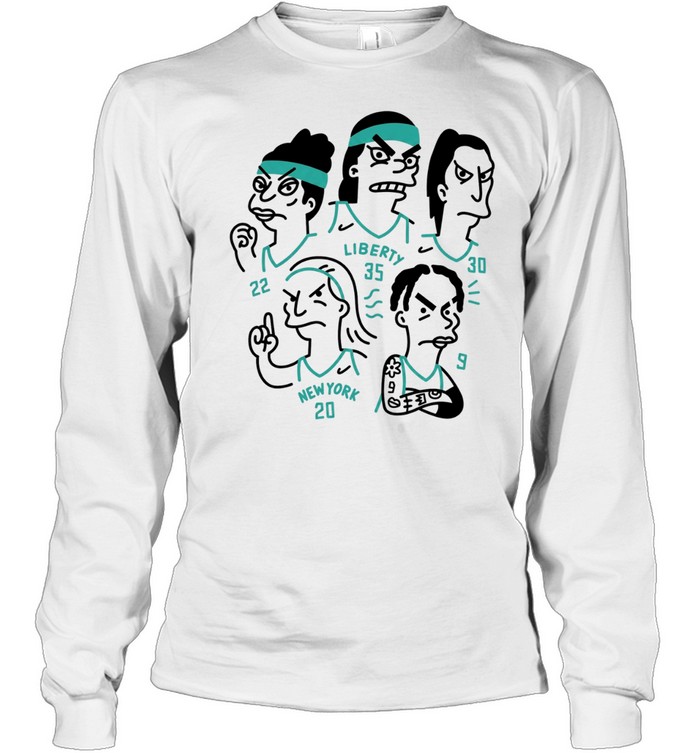 New York liberty cartoon players Long Sleeve Tee