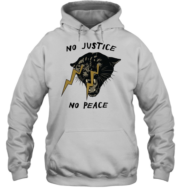 No Justice No Peace Panther Lightning Bolt Hoodie