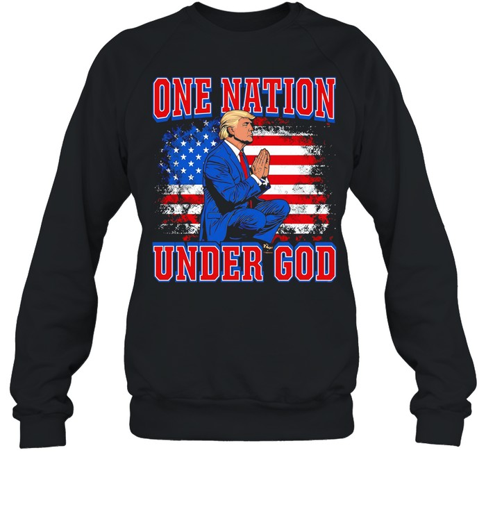 One Nation Under God Trump Illustration Sweatshirt