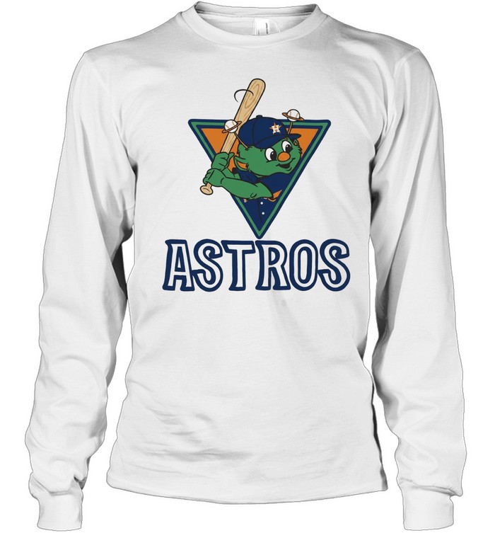 Orbit the Houston Astros Mascot with Saturn Rings and Baseball Long Sleeve Tee