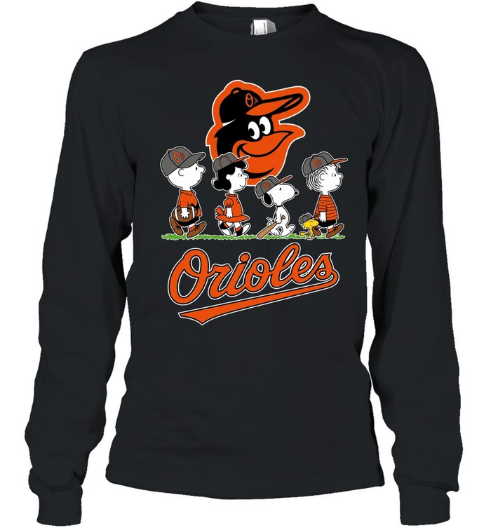 Peanuts characters Baltimore Orioles Snoopy abbey road Long Sleeve Tee