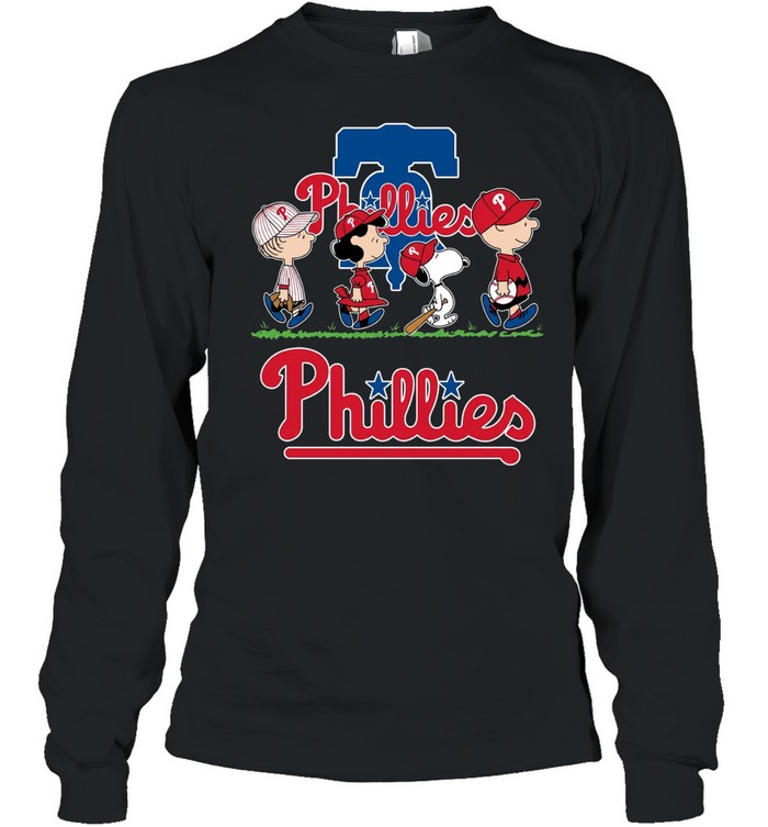 Peanuts characters Philadelphia Phillies abbey road Long Sleeve Tee