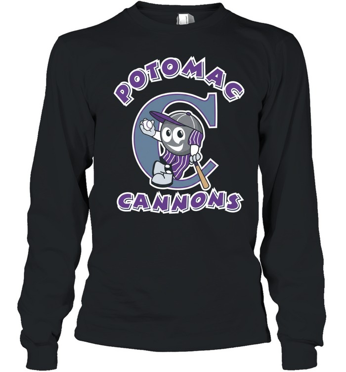 Potomac Cannons Baseball Minor League Team Logo Mascot Character Long Sleeve Tee