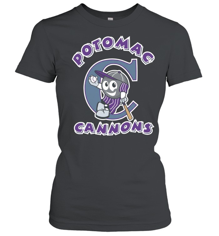 Potomac Cannons Baseball Minor League Team Logo Mascot Character Women T-Shirt