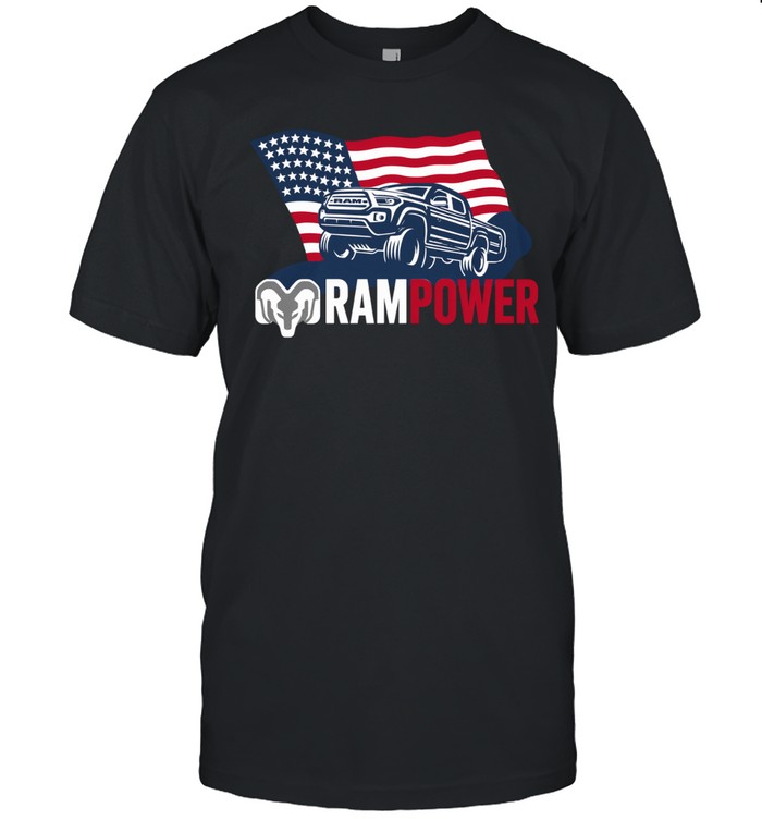 Ram Power Patriotic Truck American Flag Unisex T-Shirt