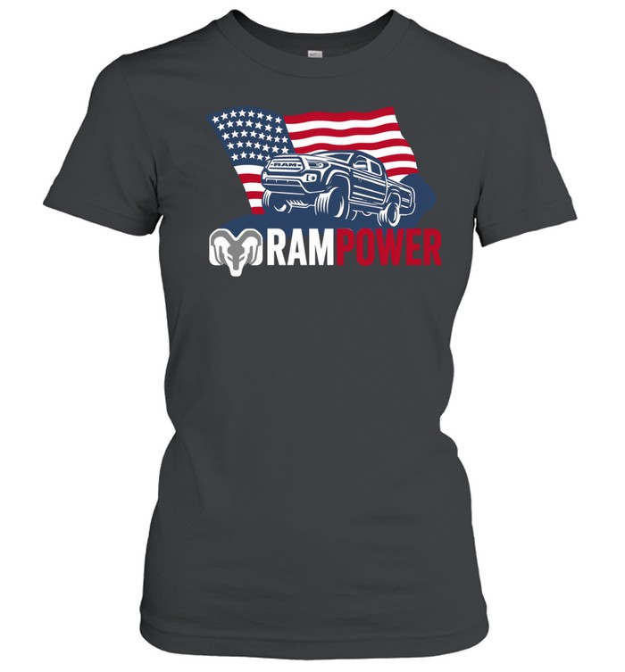 Ram Power Patriotic Truck American Flag Women T-Shirt