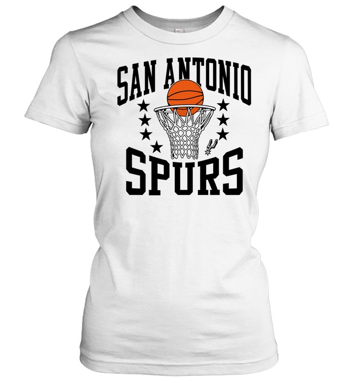 San Antonio Spurs Basketball and Hoop Logo National Basketball Association Women T-Shirt