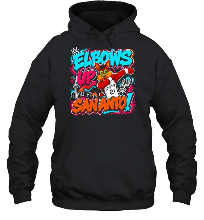 San Antonio Spurs Mascot Elbows Up Sananto Hoodie
