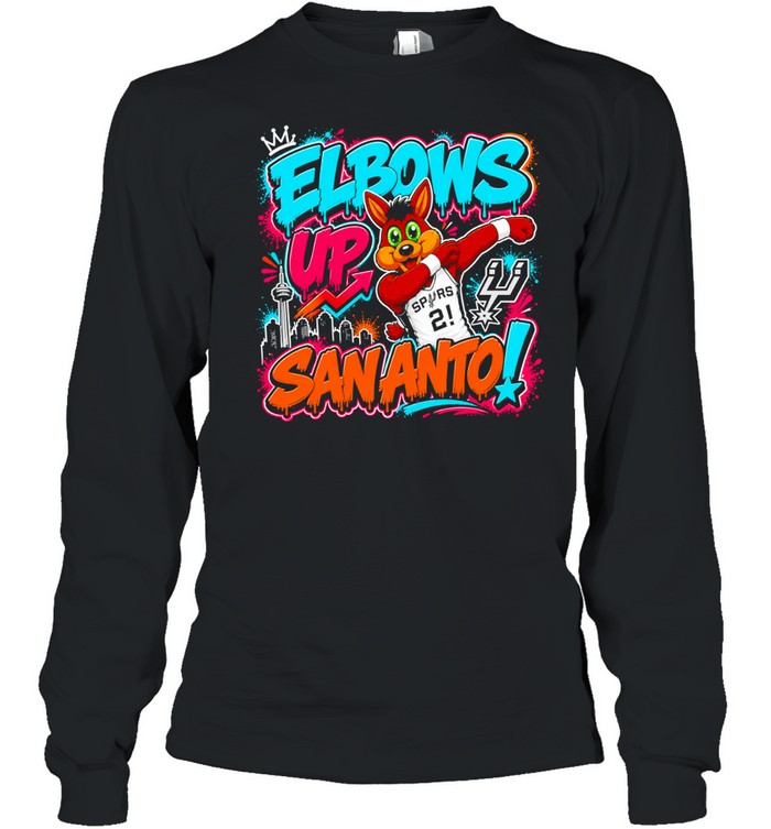 San Antonio Spurs Mascot Elbows Up Sananto Long Sleeve Tee