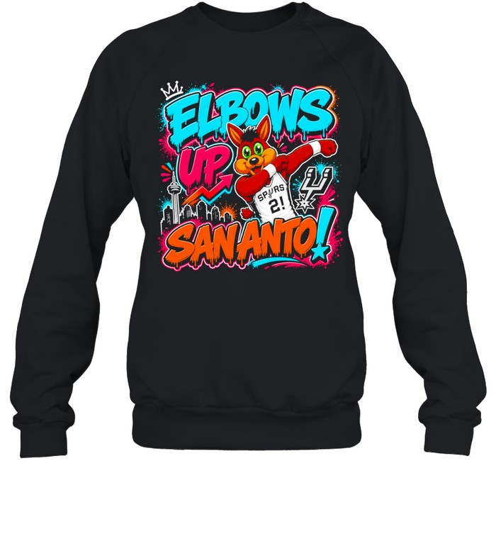 San Antonio Spurs Mascot Elbows Up Sananto Sweatshirt