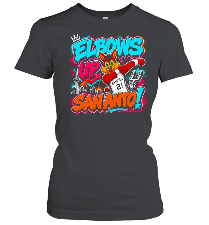 San Antonio Spurs Mascot Elbows Up Sananto Women T-Shirt