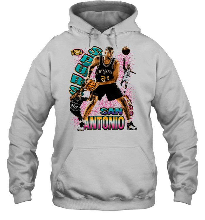 San Antonio Spurs Tim Duncan 1999 Finals Retro Basketball Legends Hoodie