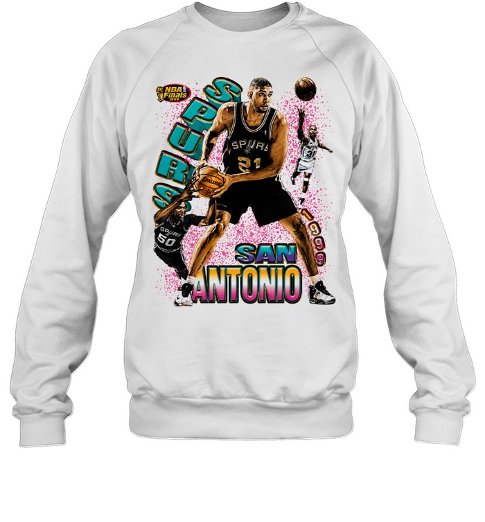 San Antonio Spurs Tim Duncan 1999 Finals Retro Basketball Legends Sweatshirt