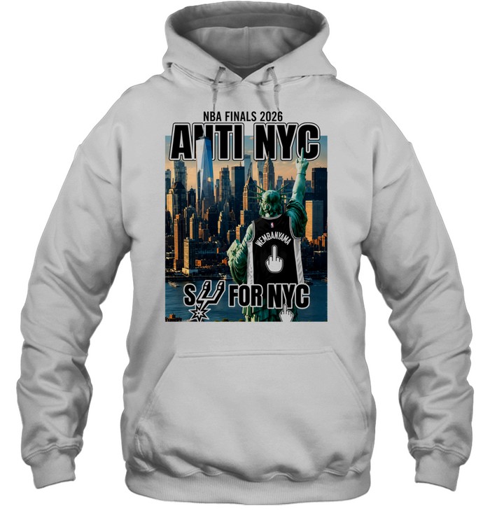 San Antonio Spurs Victor Wembanyama 1 Statue of Liberty Fuck NYC Middle Finger New York Skyline Finals 2026 Hoodie
