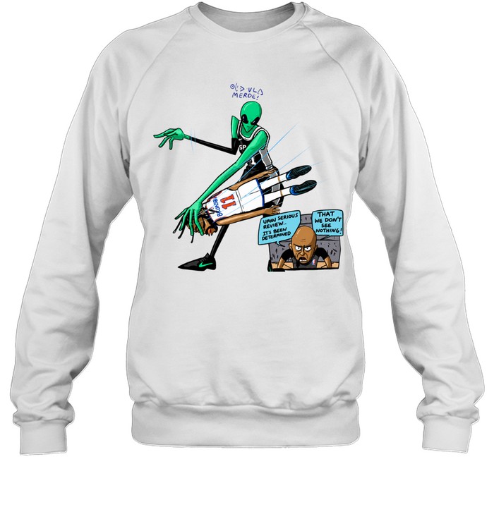 San Antonio Spurs Victor Wembanyama Alien vs New York Knicks Jalen Brunson Merde Comic Finals 2026 Sweatshirt