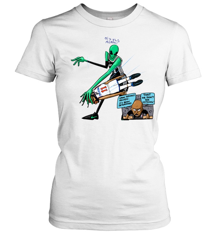 San Antonio Spurs Victor Wembanyama Alien vs New York Knicks Jalen Brunson Merde Comic Finals 2026 Women T-Shirt
