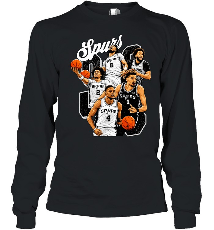 San Antonio Spurs Victor Wembanyama Stephon Castle Devin Vassell Vintage Bootleg Finals 2026 Long Sleeve Tee