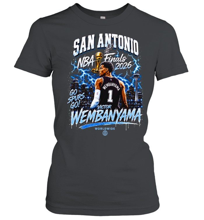 San Antonio Spurs Victor Wembanyama Vintage Lightning Graphic Basketball Finals 2026 Women T-Shirt