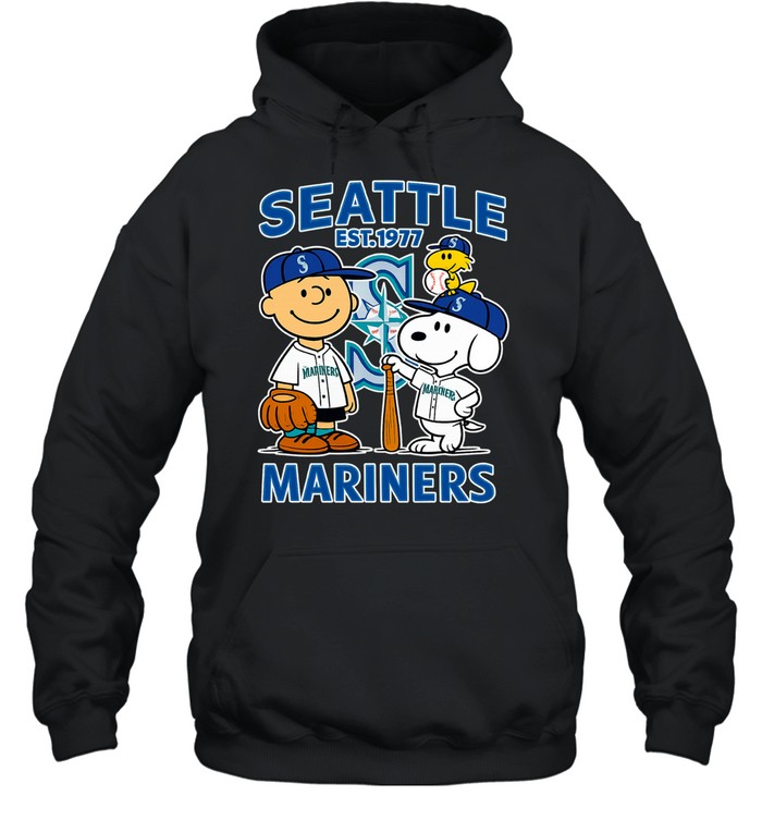 Seattle Mariners Est 1977 Charlie Brown and Snoopy Hoodie