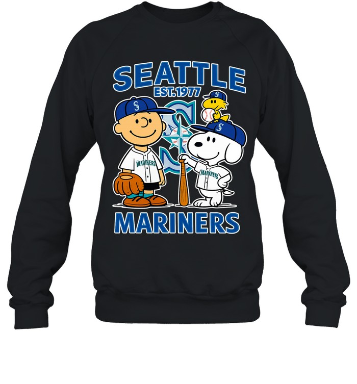 Seattle Mariners Est 1977 Charlie Brown and Snoopy Sweatshirt