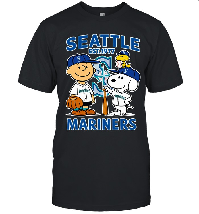 Seattle Mariners Est 1977 Charlie Brown and Snoopy Unisex T-Shirt