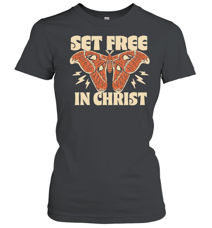 Set Free in Christ Moth Lightning Bolt Women T-Shirt