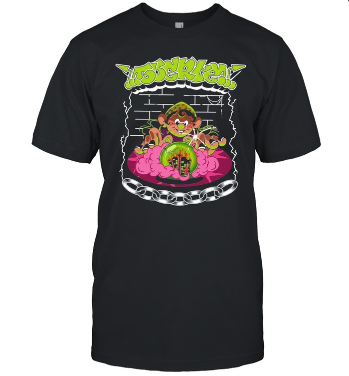 Siberia Streetwear Graphic Cartoon Fortune Teller Wizard Crystal Ball Burning City Unisex T-Shirt