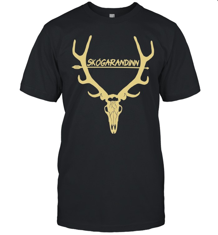 Skogarandinn Deer Antler Skull Mythology Folklore Minimalist Forest Spirit Unisex T-Shirt