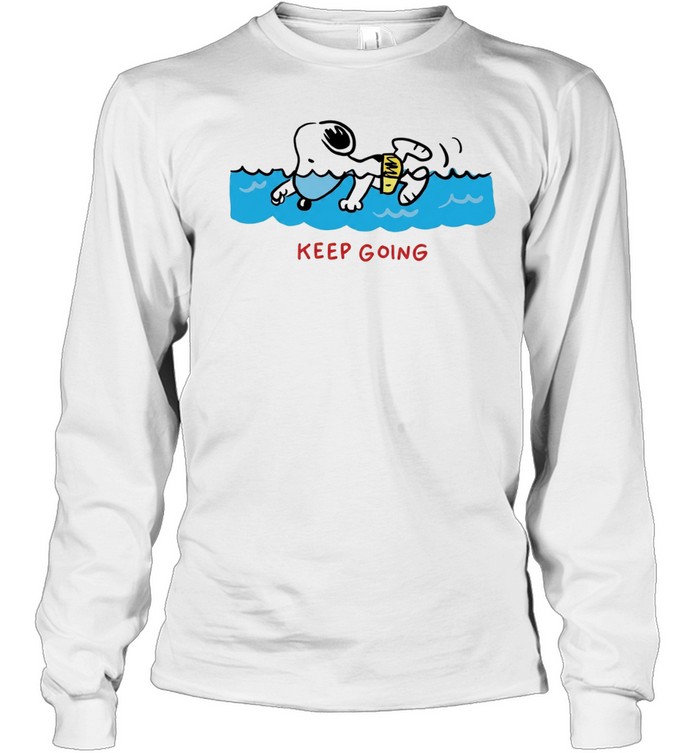 Snoopy swimming keep going Peanuts inspirational Long Sleeve Tee