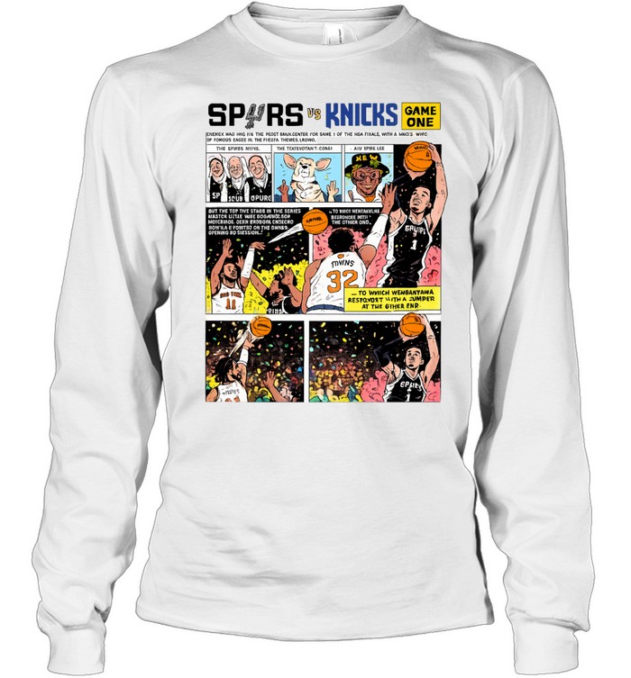 Spurs vs Knicks Game One comic Long Sleeve Tee