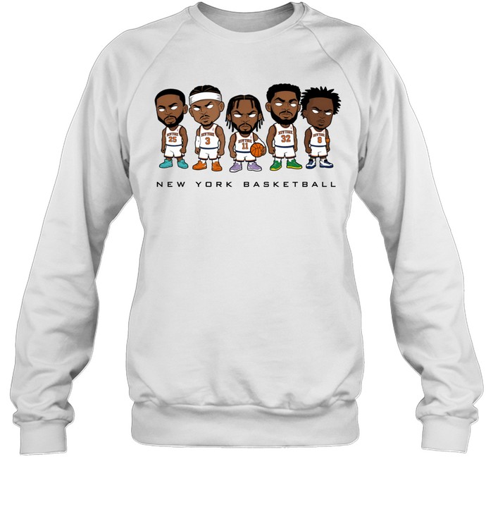 Starting Five Chibi Cartoon Characters Vintage Basketball Sweatshirt
