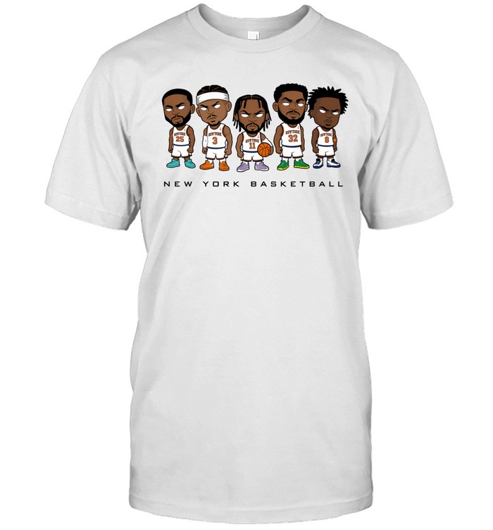 Starting Five Chibi Cartoon Characters Vintage Basketball Unisex T-Shirt