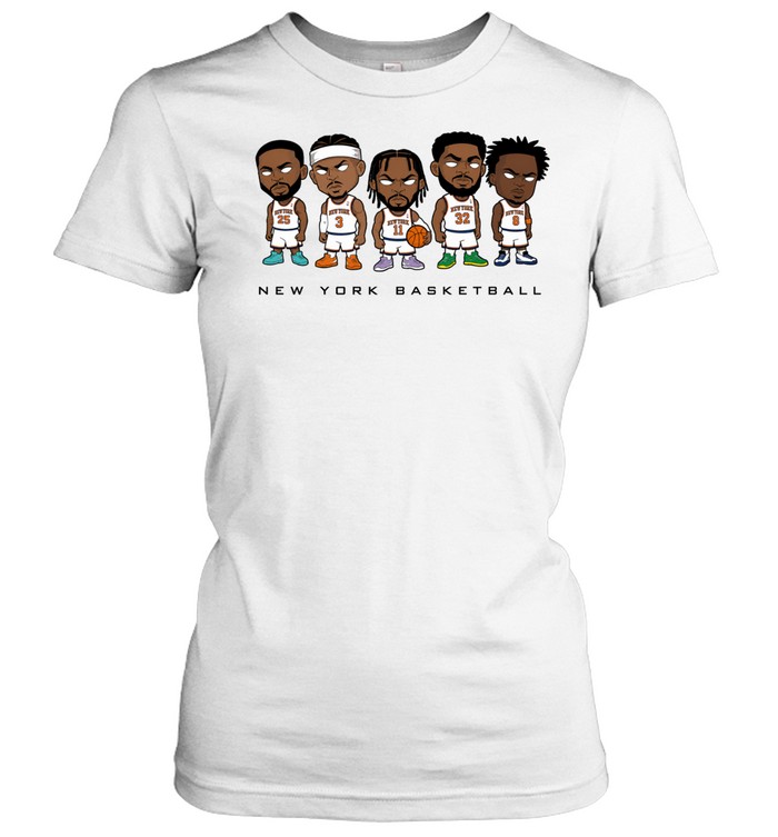 Starting Five Chibi Cartoon Characters Vintage Basketball Women T-Shirt