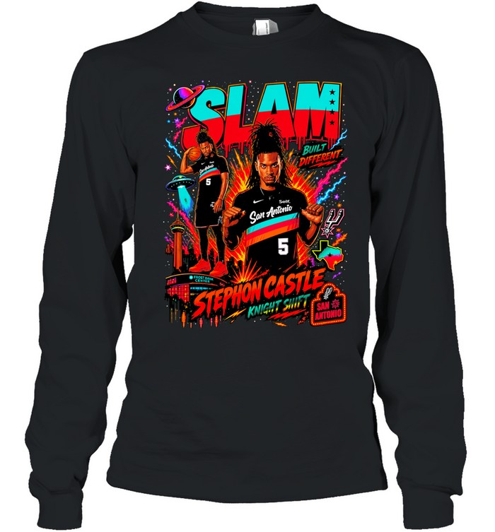 Stephon Castle Knight Shift San Antonio Spurs Basketball Slam Ufo Built Different Long Sleeve Tee