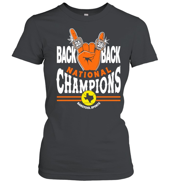 Texas Longhorns Back to Back Softball National Pocket Women T-Shirt