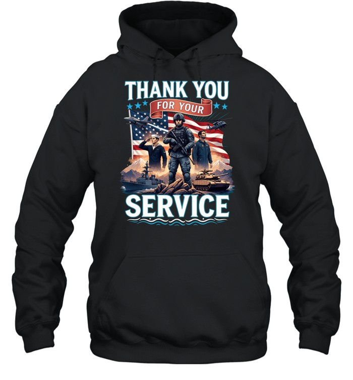 Thank You For Your Service American Military Patriotic Tribute Hoodie