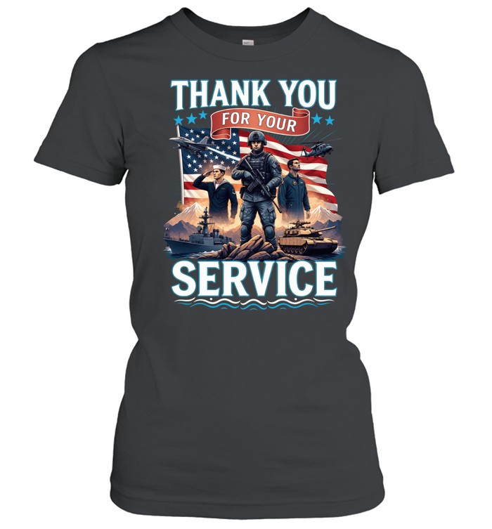 Thank You For Your Service American Military Patriotic Tribute Women T-Shirt