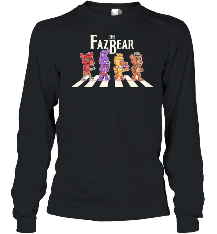 The Fazbear Foxy Bonnie Chica and Freddy crossing road Long Sleeve Tee