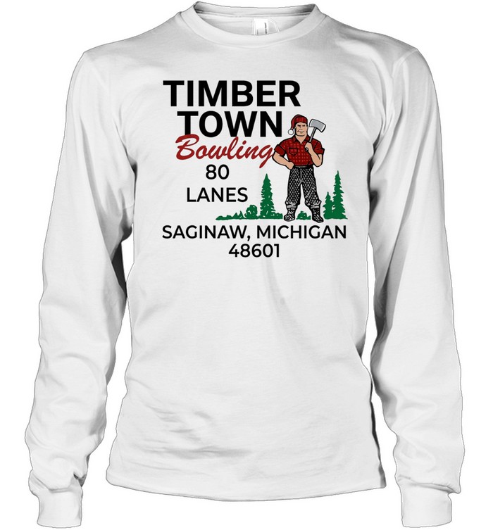 Timber Town Bowling in Saginaw Michigan vintage Long Sleeve Tee