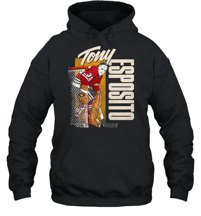 Tony Esposito Chicago Highlight Hockey Hoodie