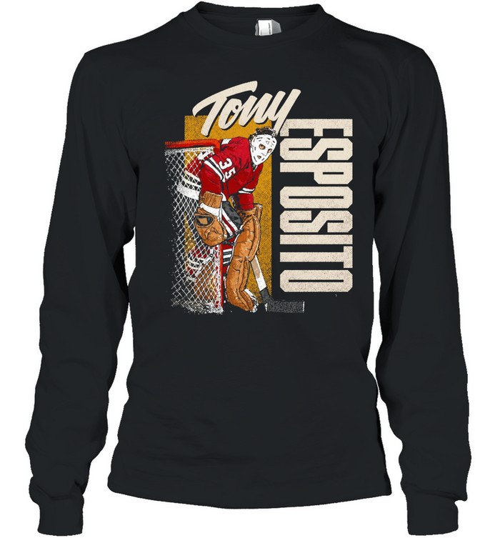 Tony Esposito Chicago Highlight Hockey Long Sleeve Tee