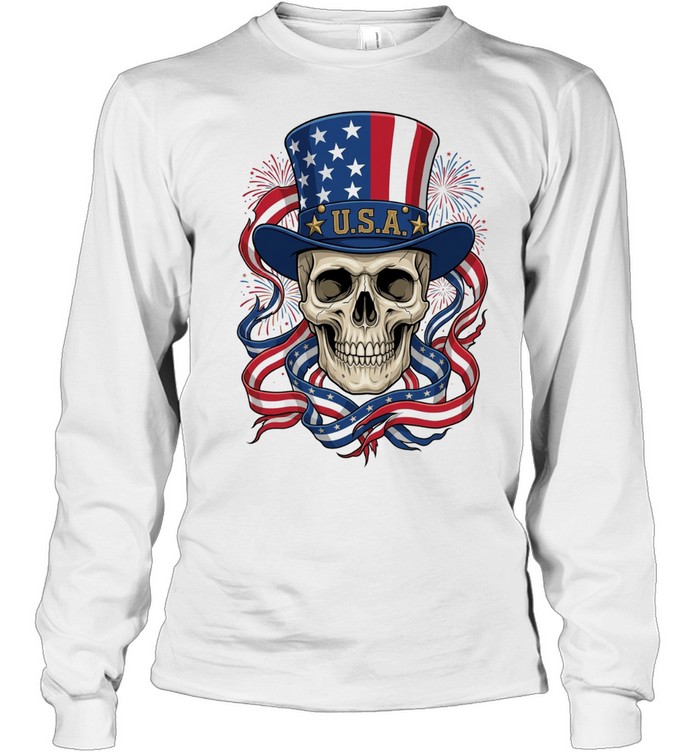 Uncle Sam Skull American Pride Long Sleeve Tee