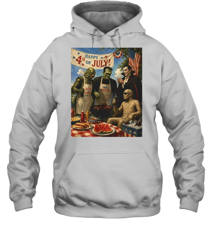 Universal Monsters Happy 4th of July Kiss the Cook Grill Hoodie