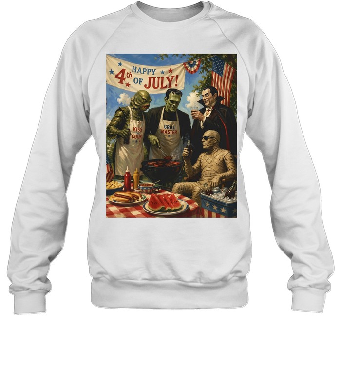 Universal Monsters Happy 4th of July Kiss the Cook Grill Sweatshirt