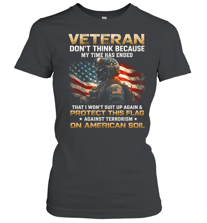 Veteran Protect This Flag Against Terrorism On American Soil Women T-Shirt