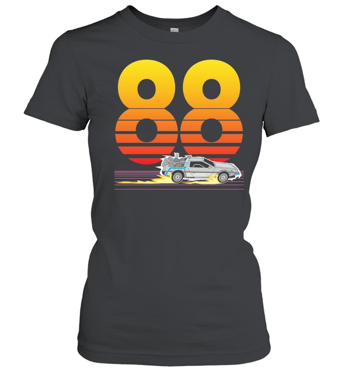 VHS Time Machine Back to the Future sunset retro Women T-Shirt