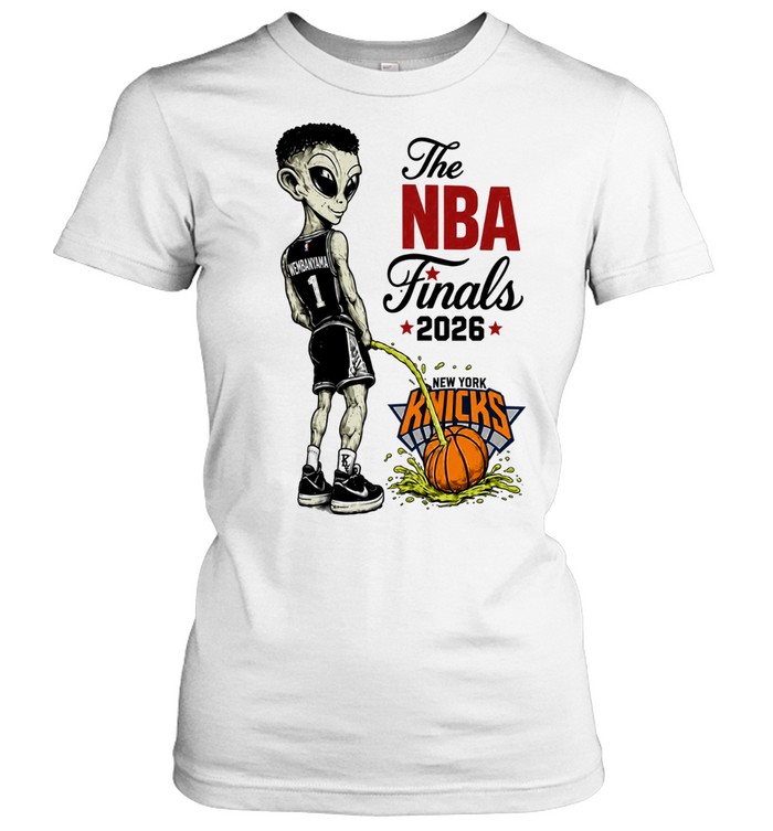Victor Wembanyama Peeing On Alien Cartoon Anti Knicks Finals 2026 Women T-Shirt