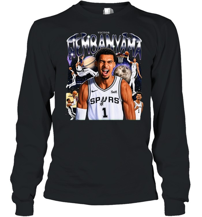Victor Wembanyama San Antonio Spurs Alien Vintage Bootleg Graphic Finals 2026 Long Sleeve Tee