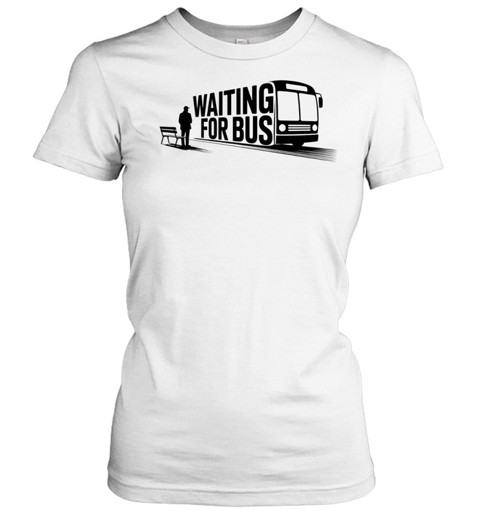 Waiting for bus public transport minimalist typography Women T-Shirt